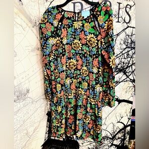 Dress with drop hem in fall autumn flowers leaves print from Nordstrom